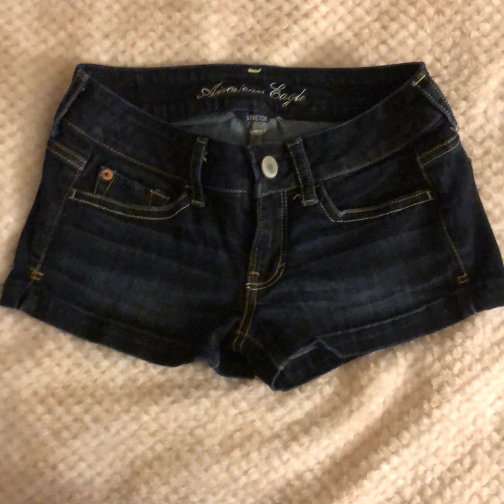 American eagle dark denim shorts